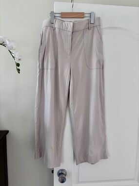Haver & Blair Beige Linen Blend Wide Leg Cropped Pants Women’s Size Medium